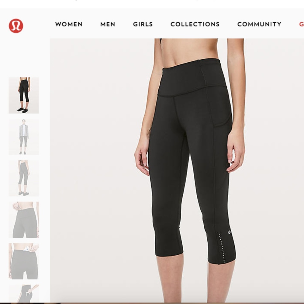 Lululemon Fast & Free Crops Size 6